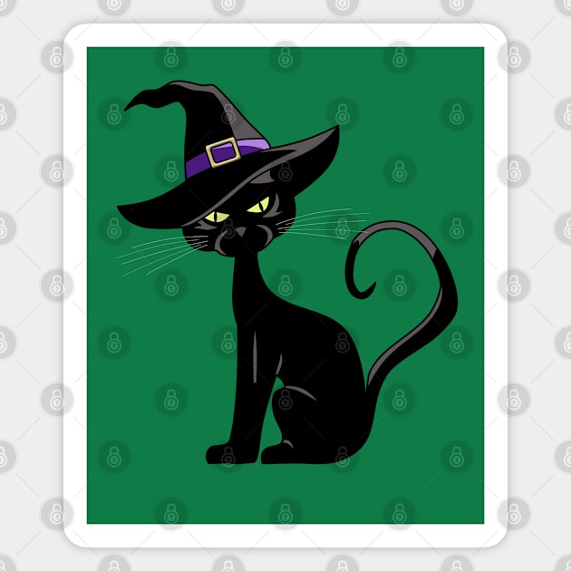 Halloween Trick Or Treat Cat in Witch Hat Magnet by Gothic Rose Designs